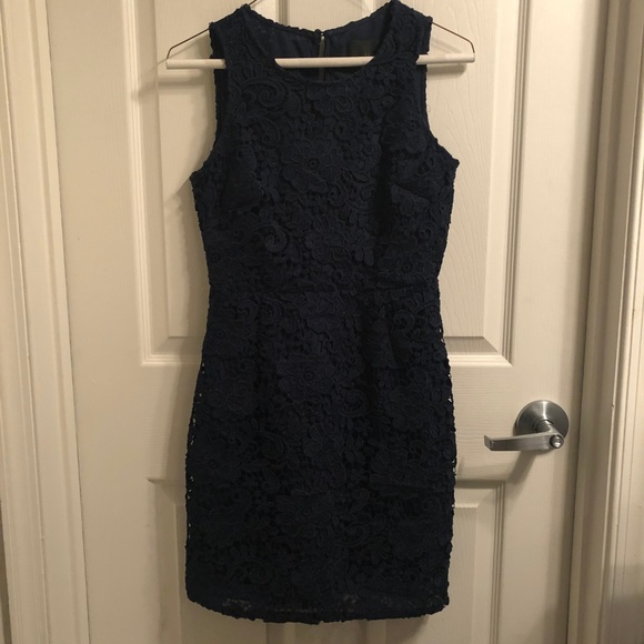 J. Crew size 2P navy lace dress - Picture 1 of 4